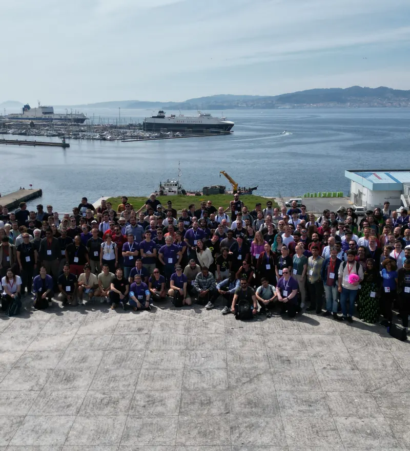 DjangoCon Europe 2024 Vigo group photo at the harbour